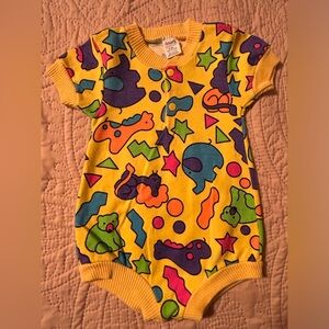 Vintage Sprockets Mervyns Yellow Dinosaur One Piece Outfit 6m-16 lbs